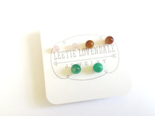 Load image into Gallery viewer, Green Brown and Pink Moonglow Tiny Studs Earrings Set