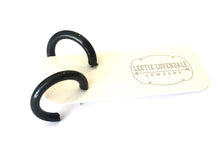 Load image into Gallery viewer, Black Skinny Vintage Lucite Tube Hoop Earrings
