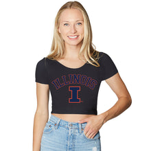 Load image into Gallery viewer, Illinois Fighting Illini Black Babydoll Tee