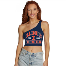 Load image into Gallery viewer, Illinois Fighting Illini Navy One Shoulder Top