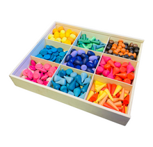 Load image into Gallery viewer, 324 Pcs Mandala Loose Parts with Wooden Tray  Open-ended Play Set