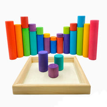 Load image into Gallery viewer, 25 Pcs STAINED Large Building Rollers Rainbow with Storage Tray
