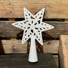 Load image into Gallery viewer, Metal Tree Topper- Distressed White