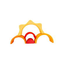 Load image into Gallery viewer, **Pre-order (Ships in 1-2 Weeks)**5-Piece Stained Mini Wooden Sun Rainbow Stacker