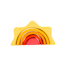 Load image into Gallery viewer, **Pre-order (Ships in 1-2 Weeks)**5-Piece Stained Mini Wooden Sun Rainbow Stacker
