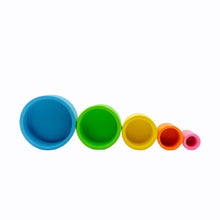 Load image into Gallery viewer, 5 Pcs Wooden Stacking Nesting Cup Bowl Set in Pastel/Macaron Color