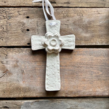 Load image into Gallery viewer, Medium Floral Ceramic Cross
