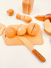 Load image into Gallery viewer, 30 Pcs Wooden Fruits and Vegetables Cutting Playset
