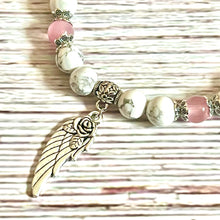 Load image into Gallery viewer, "Guardian Angel" Pink Cat Eye &amp; White Turquoise Bracelet