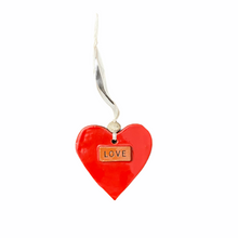 Load image into Gallery viewer, Ceramic Heart Ornament - Red Love