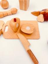 Load image into Gallery viewer, 30 Pcs Wooden Fruits and Vegetables Cutting Playset