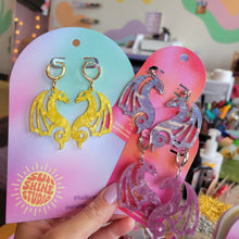 Load image into Gallery viewer, Flying Dragon Acrylic Earrings