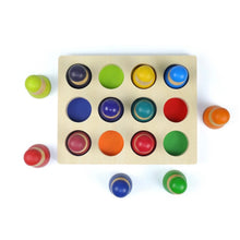 Load image into Gallery viewer, **Pre-order (Ships in 2-3 Weeks)**12 Pcs Rainbow Peg Doll People with Tray in Primary Colors