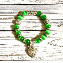 Load image into Gallery viewer, Green Cat Eye Wealth Manifestation Bracelet