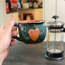 Load image into Gallery viewer, Calliope Heart Mug - Teal Fireworks