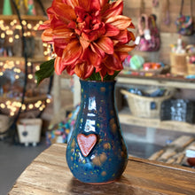 Load image into Gallery viewer, Calliope Heart Vase - Slate Blue Sprinkles
