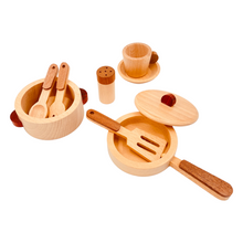 Load image into Gallery viewer, **Pre-order (Ships in 1-2 Weeks)**15 Pcs Wooden Kitchen Cookware Playset