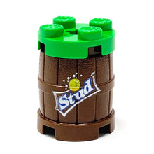 Load image into Gallery viewer, Stud Lemon Lime Soda Barrel / Keg made using LEGO parts