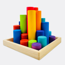 Load image into Gallery viewer, 25 Pcs STAINED Large Building Rollers Rainbow with Storage Tray