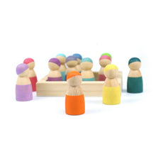 Load image into Gallery viewer, **Pre-order (Ships in 2-3 Weeks)**12-Piece Little Peg Doll Set with Tray — Pastel Colors