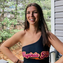 Load image into Gallery viewer, Virginia Tech Lightning One Shoulder Top