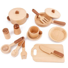 Load image into Gallery viewer, **Pre-order (Ships in 1-2 Weeks)**15 Pcs Wooden Kitchen Cookware Playset