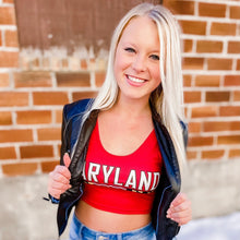Load image into Gallery viewer, Maryland Terps Red Crop Tank Top