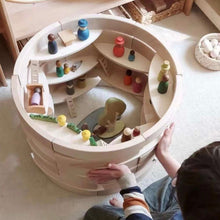Load image into Gallery viewer, **Pre-order (Ships in 2-3 Weeks)**24 Pcs Natural Wooden Petal Mandala Platforms with Storage Tray