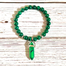 Load image into Gallery viewer, Malachite Stress Relief Chakra Point Bracelet