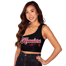 Load image into Gallery viewer, Indiana Hoosiers Black One Shoulder Top