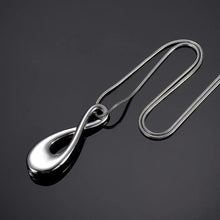 Load image into Gallery viewer, Silver Infinity Teardrop Shaped Cremation Urn Necklace