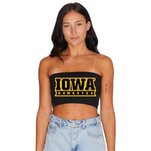 Load image into Gallery viewer, Iowa Hawkeyes Black Bandeau Top