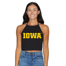 Load image into Gallery viewer, Iowa Hawkeyes Black Halter Top