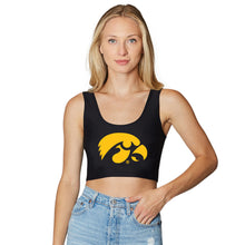 Load image into Gallery viewer, Iowa Hawkeyes Black Crop Tank Top