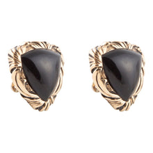 Load image into Gallery viewer, Jacquard Black Onyx Golden Earrings