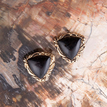 Load image into Gallery viewer, Jacquard Black Onyx Golden Earrings