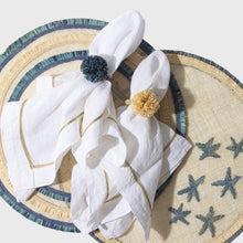 Load image into Gallery viewer, Straw pompom napkin rings, natural, set of four