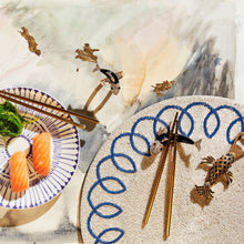 Load image into Gallery viewer, Enamel koi chopstick rests and chopsticks, set of four