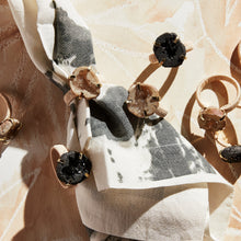 Load image into Gallery viewer, Rustic druzy napkin rings, black, set of four