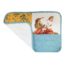 Load image into Gallery viewer, Tache Old World Garden Pastel Blue Yellow Red Hummingbirds Cotton Patchwork Placemats (JHW-936)