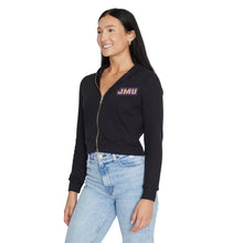 Load image into Gallery viewer, JMU Waffle Knit Zip Up Hoodie