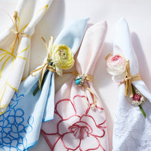 Load image into Gallery viewer, Hydrangea dinner napkins, blue, set of two