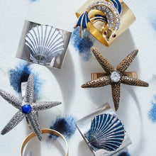 Load image into Gallery viewer, Starfish skinny napkin rings, bronze, set of four