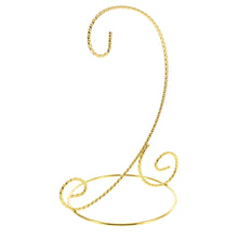 Load image into Gallery viewer, Twisted Wire Gold Metal Ornament Stand Display 7.2 Inches (Taiwan)