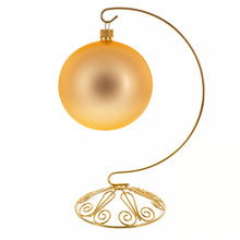 Load image into Gallery viewer, Curved Gold Wire Swirl Base Ornament Stand Display 8.75 Inches (Taiwan)