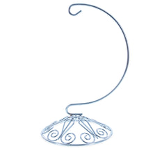 Load image into Gallery viewer, Curved Silver Wire Swirl Base Ornament Stand Display 7 Inches (Taiwan)