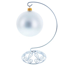 Load image into Gallery viewer, Curved Silver Wire Swirl Base Ornament Stand Display 8.75 Inches (Taiwan)