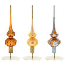 Load image into Gallery viewer, Ornate Gold Metal Rod Tree Topper Stand Display Stand 10 Inches (Taiwan)