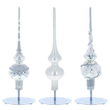 Load image into Gallery viewer, Ornate Silver Metal Rod Tree Topper Stand Display Stand 10 Inches (Taiwan)