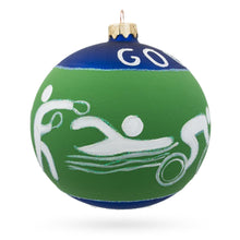 Load image into Gallery viewer, Swimming, Boxing, Biking, Track, Rowing Sports Glass Ball Christmas Ornament 4 Inches